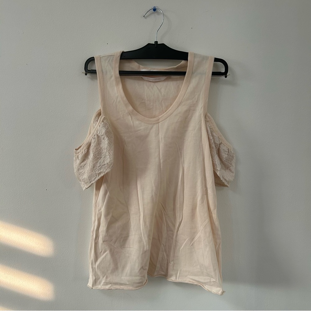 See By Chloe Cream Cold Shoulder Blouse